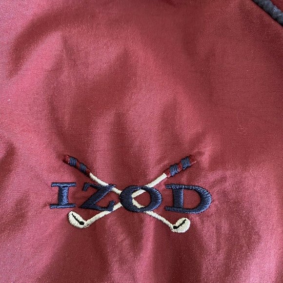 Vintage Izod Wind Breaker Golf V-neck Burgundy - Picture 3 of 12